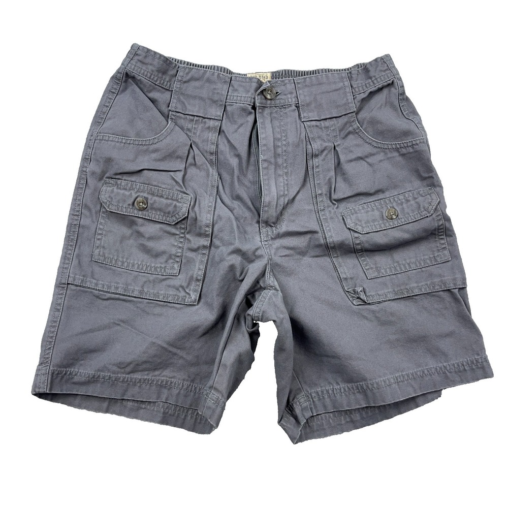 RedHead Cargo Shorts Men 32 Gray Canvas Utility Hiking Safari Camp Hike Adult